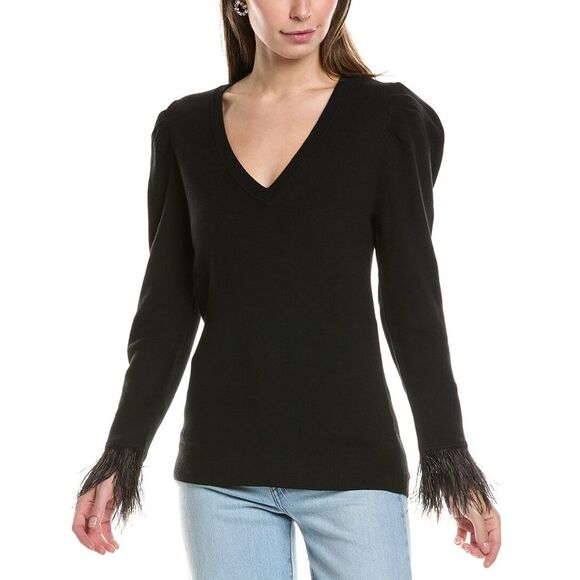 Crosby By Mollie Burch Womens  Teddie Wool-Blend Sweater, Black - Picture 1 of 3